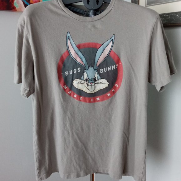 Looney Tunes X Zara Bugs Bunny "Bunnies with Attitude" awesome slate Tee Size M - Picture 1 of 8